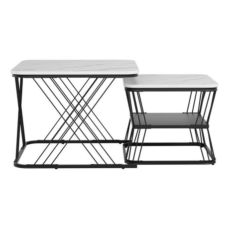 Artiss Modern Marble Effect Nesting Coffee Table Set
