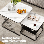 Artiss Modern Marble Effect Nesting Coffee Table Set