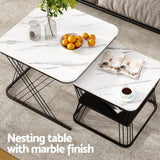 Artiss Modern Marble Effect Nesting Coffee Table Set