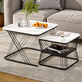 Artiss Modern Marble Effect Nesting Coffee Table Set