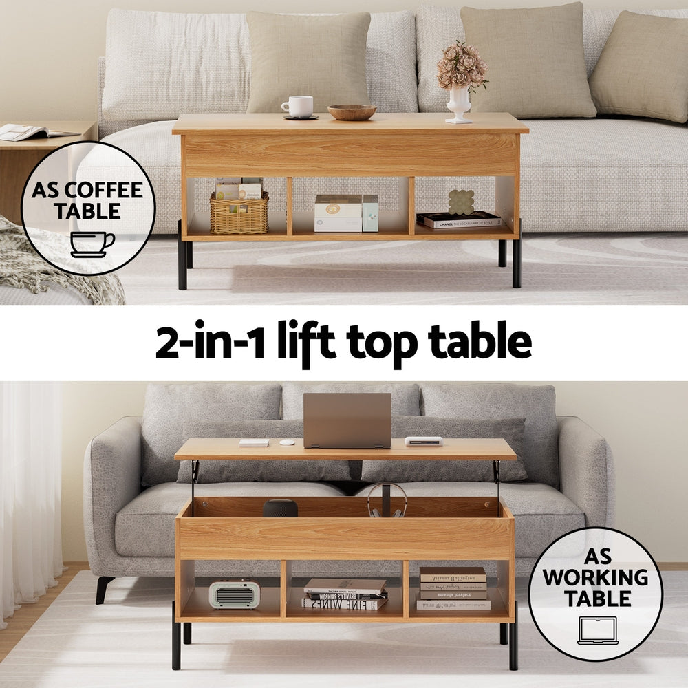 Artiss Oak Lift-Top Coffee Table