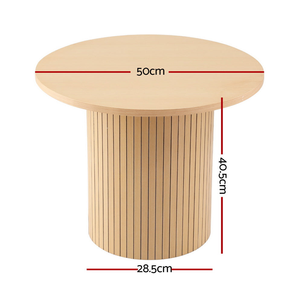 Artiss Round Fluted Coffee Table
