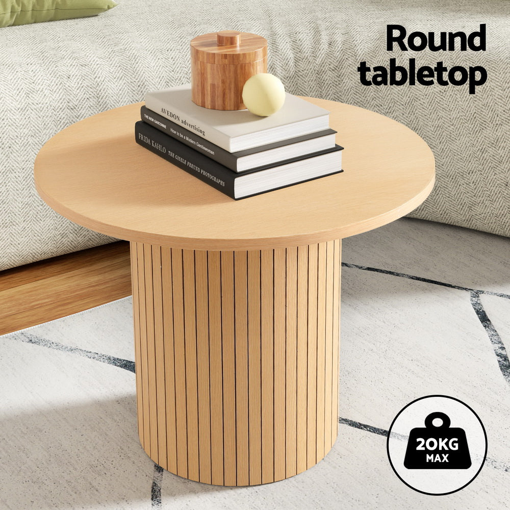 Artiss Round Fluted Coffee Table