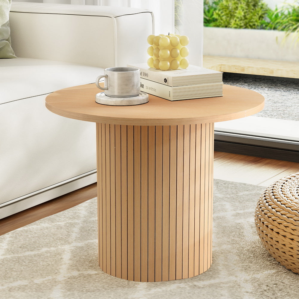 Artiss Round Fluted Coffee Table