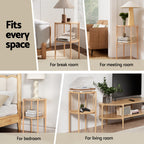 Artiss Round Wood 2-Tier Coffee Table