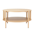 Artiss 2-Tier Round Wood Coffee Table