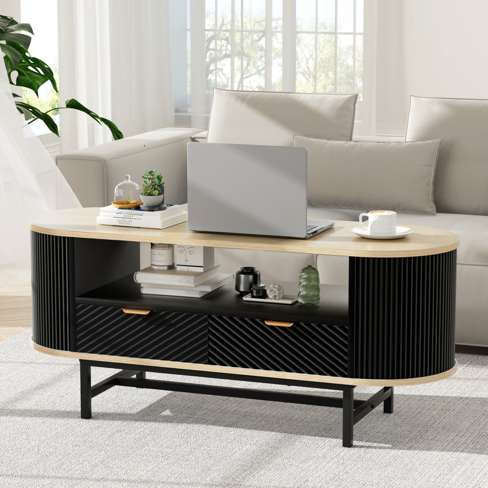 Artiss Modern Wood Coffee Table with Drawers