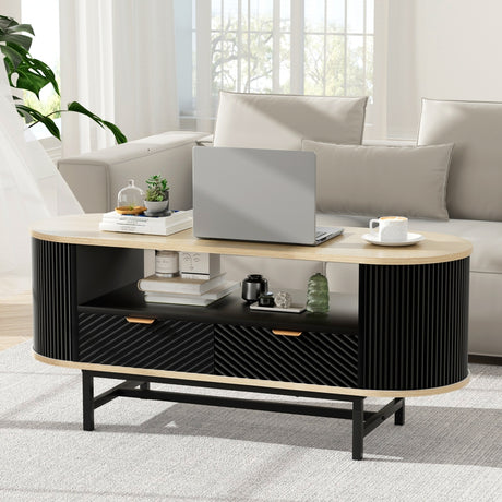 Artiss Modern Wood Coffee Table with Drawers