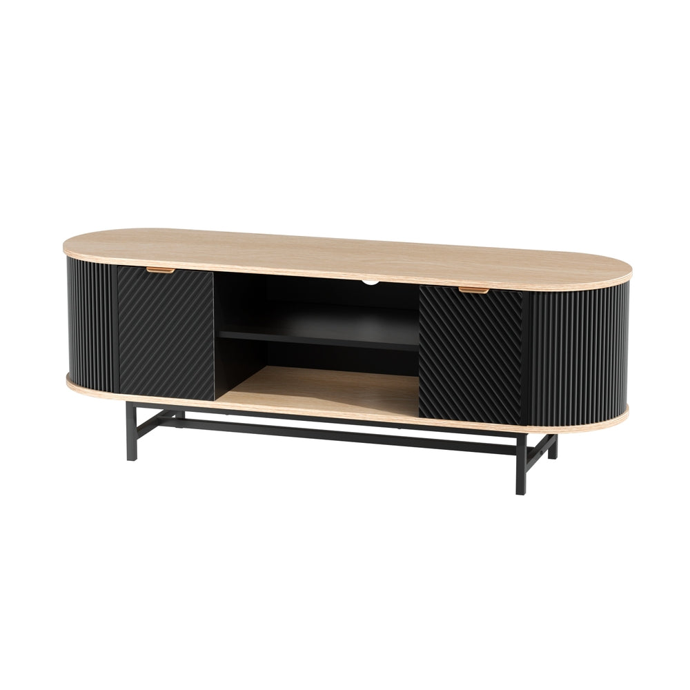 Artiss Black Pine TV Unit Storage Cabinet