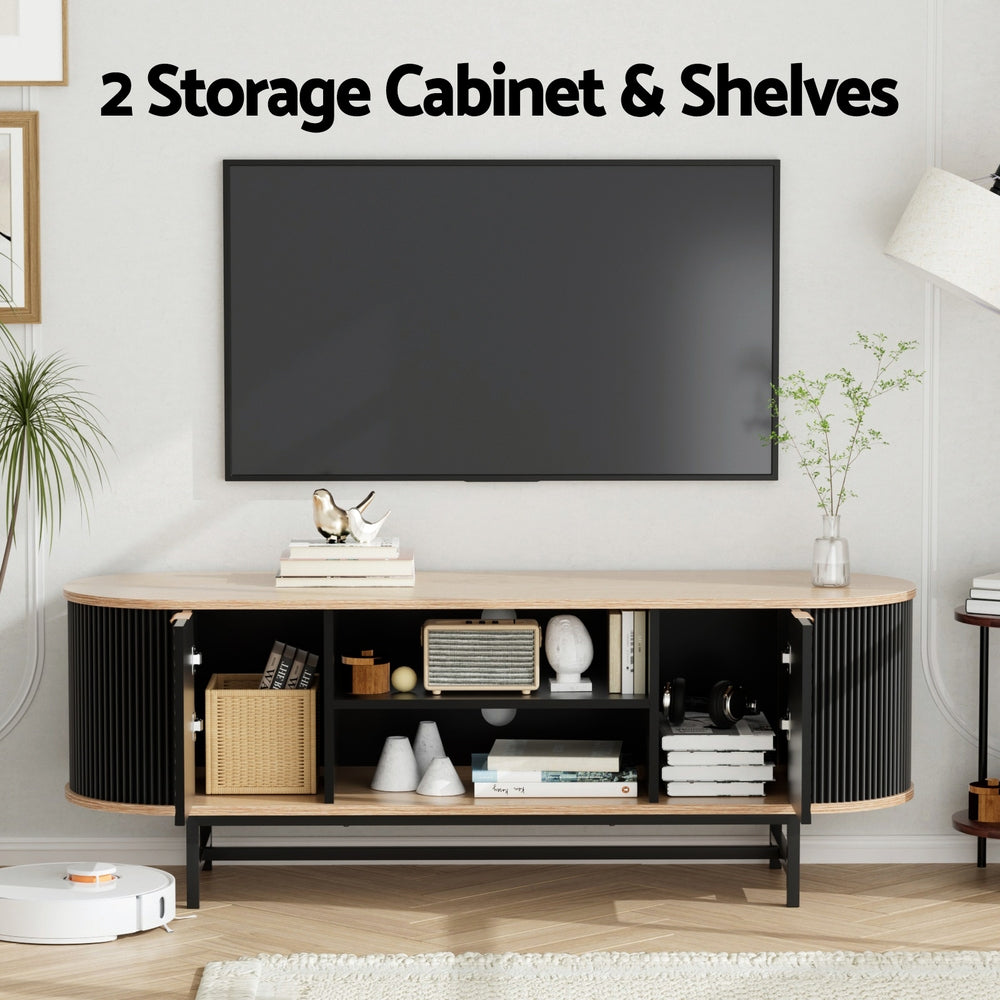 Artiss Black Pine TV Unit Storage Cabinet
