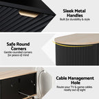 Artiss Black Pine TV Unit Storage Cabinet