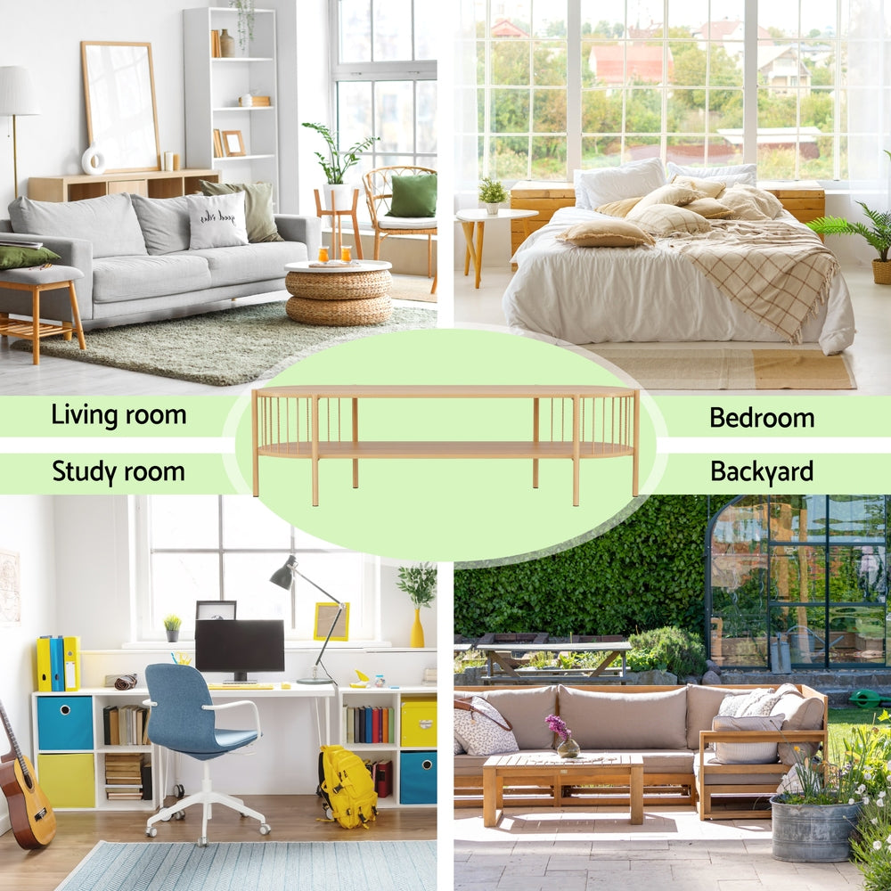 Artiss 148cm Pine TV Unit with Storage