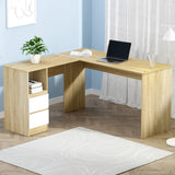 Artiss L-Shaped Computer Desk with Drawers