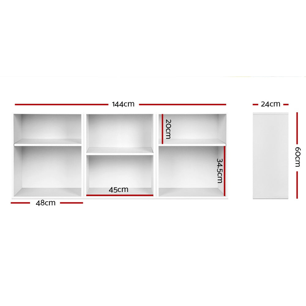 Artiss VENA White Bookshelf Set of 3