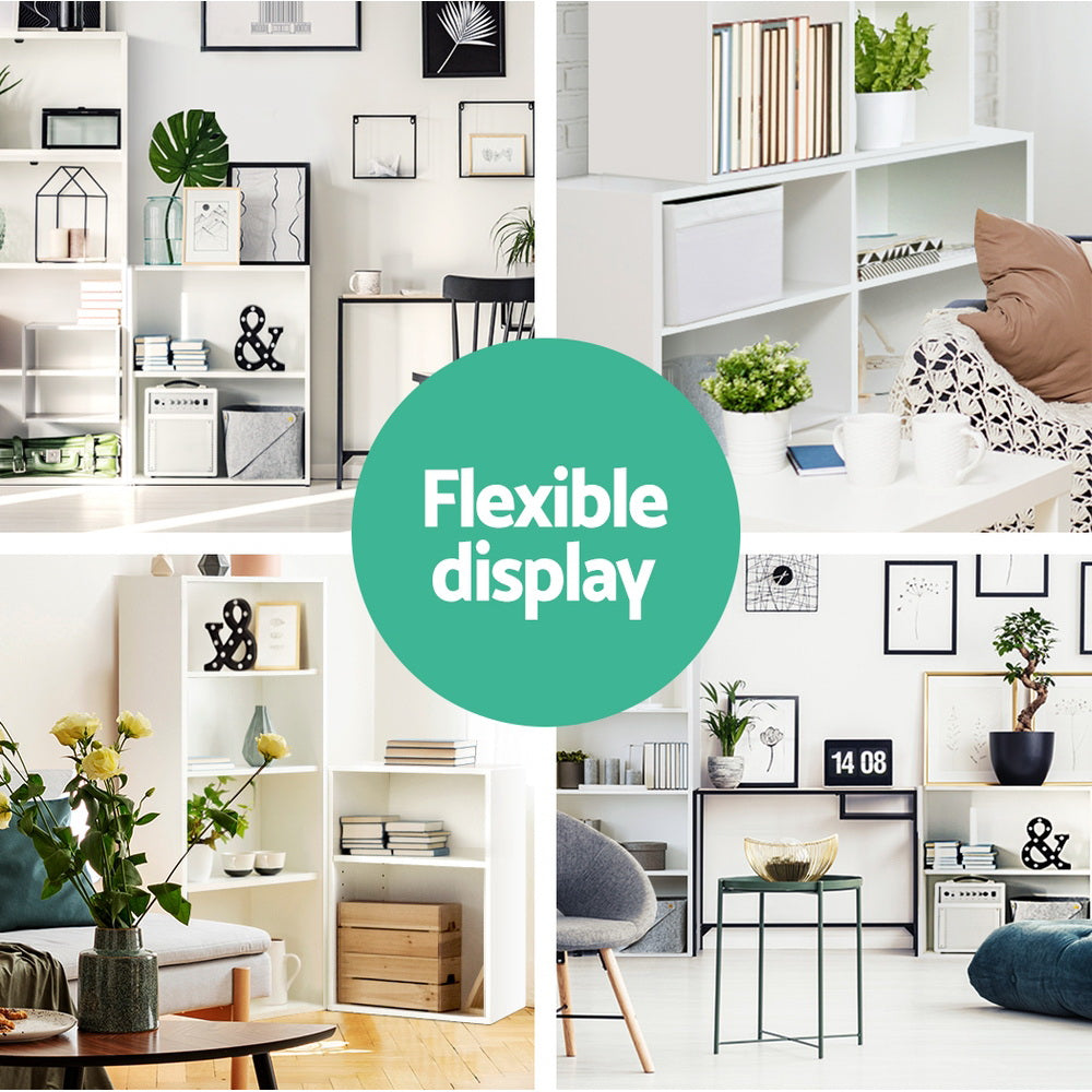 Artiss VENA White Bookshelf Set of 3