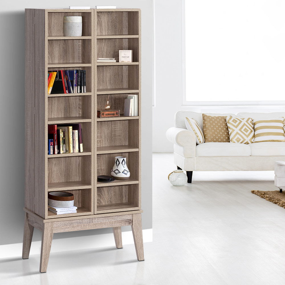Artiss BERG Oak Multimedia Storage Rack