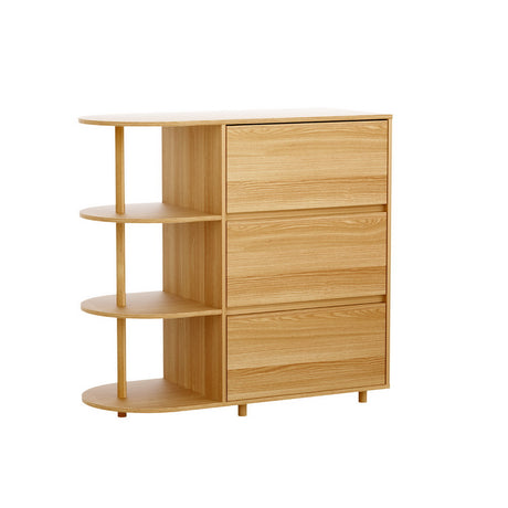 Contemporary 3-Drawer Storage Cabinet with Shelves