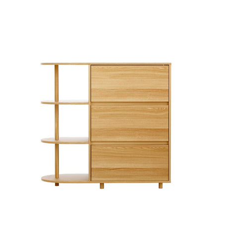 Contemporary 3-Drawer Storage Cabinet with Shelves