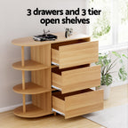 Contemporary 3-Drawer Storage Cabinet with Shelves