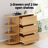 Contemporary 3-Drawer Storage Cabinet with Shelves