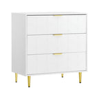 Elegant 3-Drawer Lowboy Cabinet in White