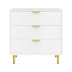 Elegant 3-Drawer Lowboy Cabinet in White