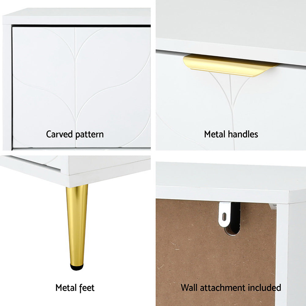 Elegant 3-Drawer Lowboy Cabinet in White