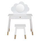 Keezi Kids Dressing Table Chair Set Vanity Makeup Wooden Leg Mirror Drawer