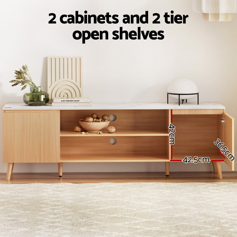 Artiss 180CM Pine White TV Cabinet