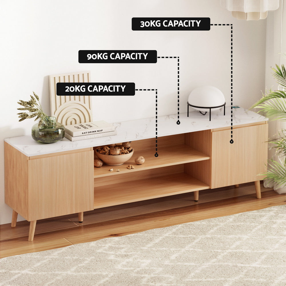 Artiss 180CM Pine White TV Cabinet