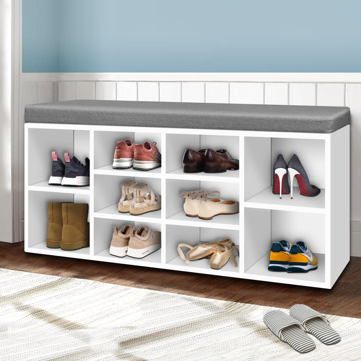 Multifunctional Shoe Rack and Bench Storage