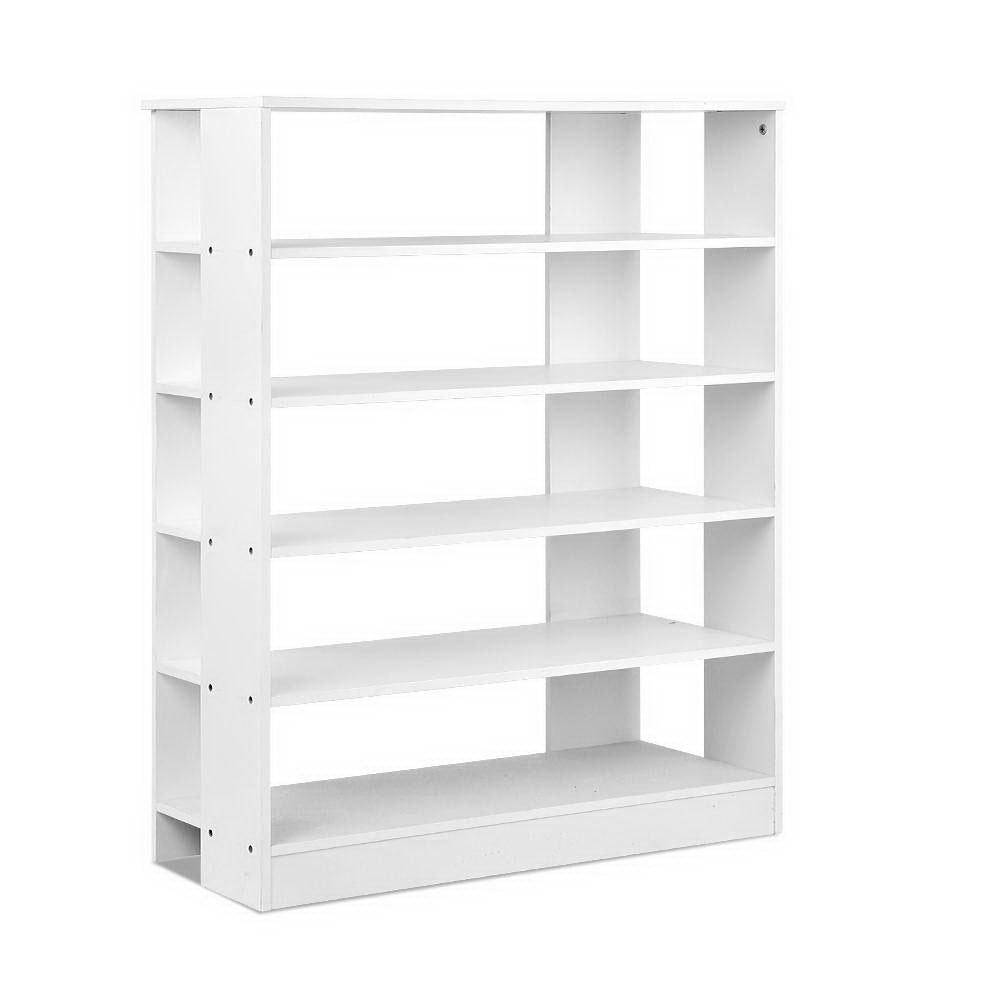 6-Tier White Shoe Rack Cabinet for Organization