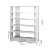 6-Tier White Shoe Rack Cabinet for Organization
