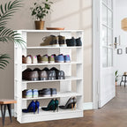 6-Tier White Shoe Rack Cabinet for Organization