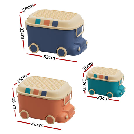 Keezi Car Toy Storage Box Set 3PCS