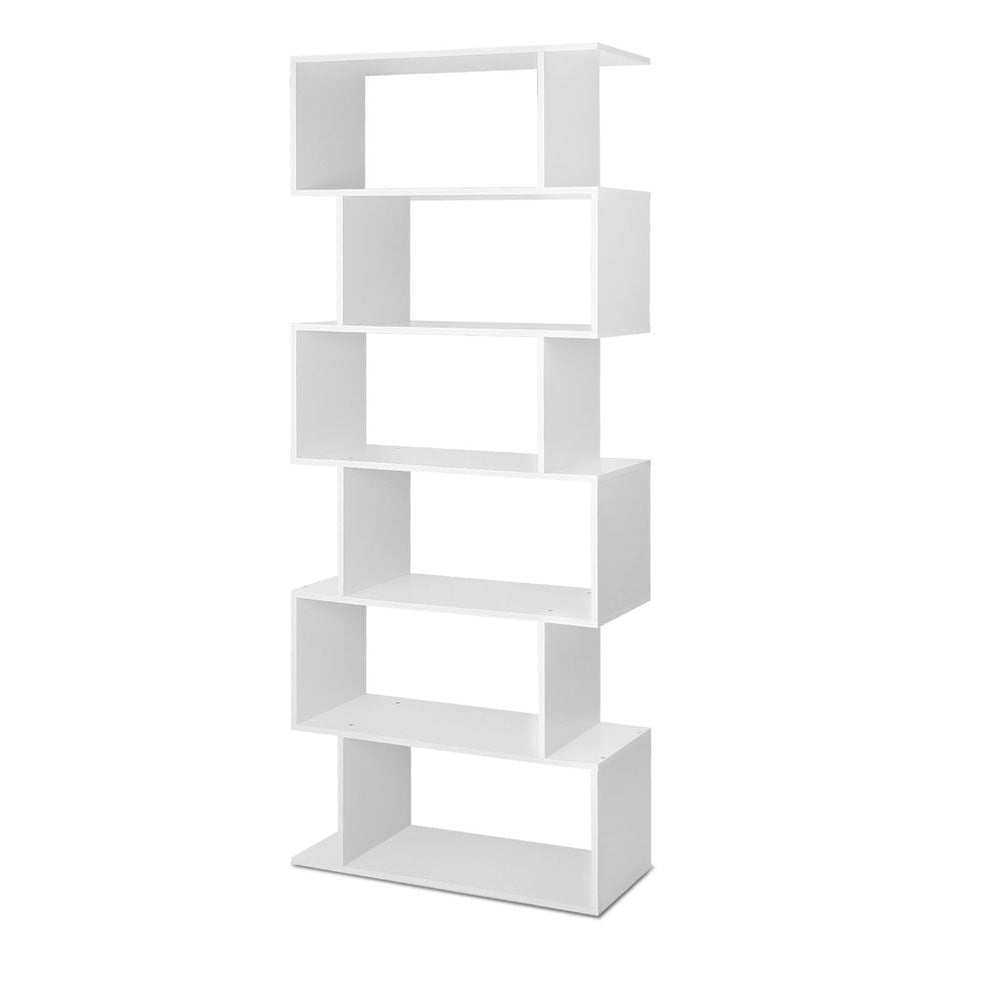 Artiss RIVA White 6-Tier Bookshelf