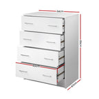 Sleek White 4-Drawer Chest of Drawers