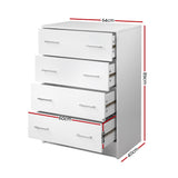 Sleek White 4-Drawer Chest of Drawers
