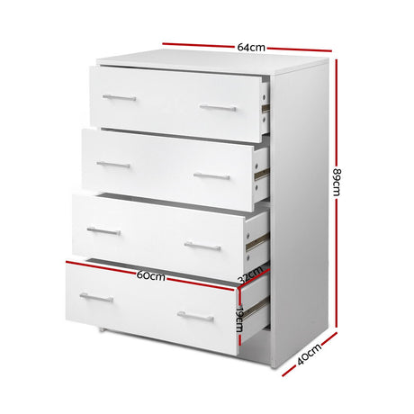 Sleek White 4-Drawer Chest of Drawers