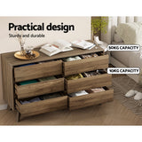 Walnut 6-Drawer Modern Chest of Drawers