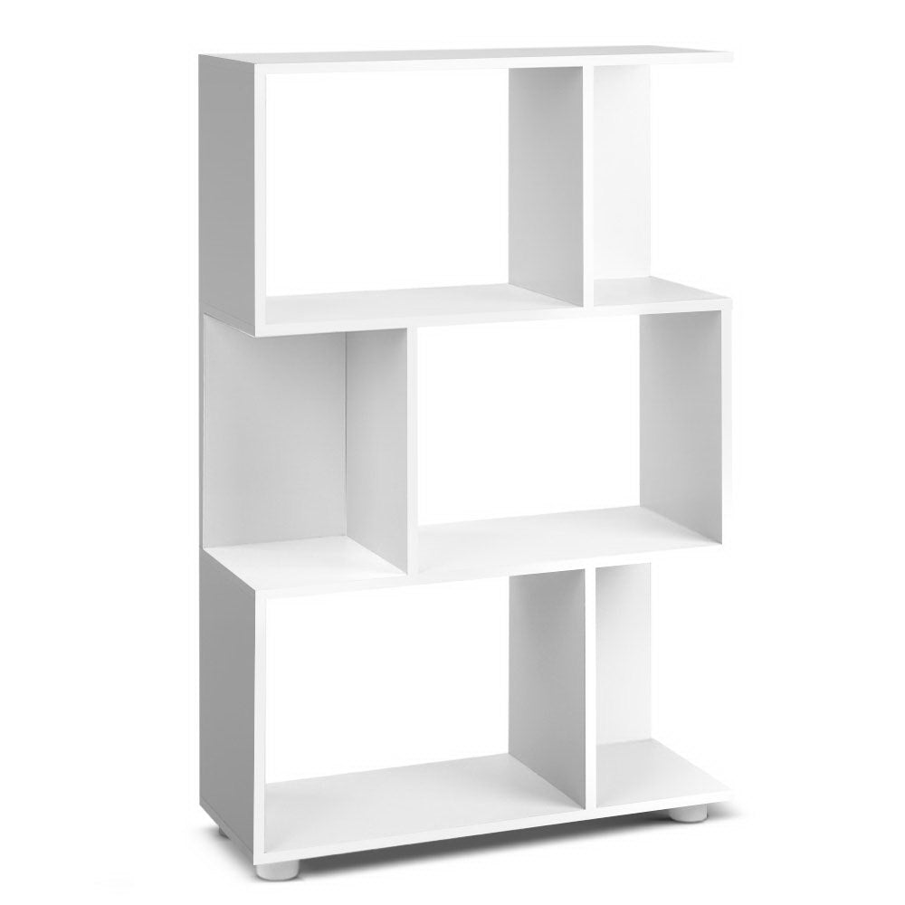 Artiss NINA White 3-Tier Zig-Zag Bookshelf