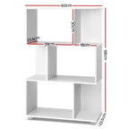 Artiss NINA White 3-Tier Zig-Zag Bookshelf
