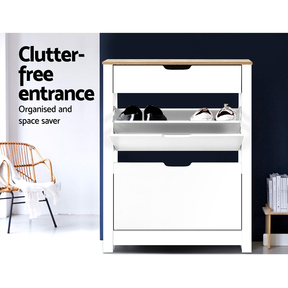 Modern White Shoe Rack Cabinet for Organization