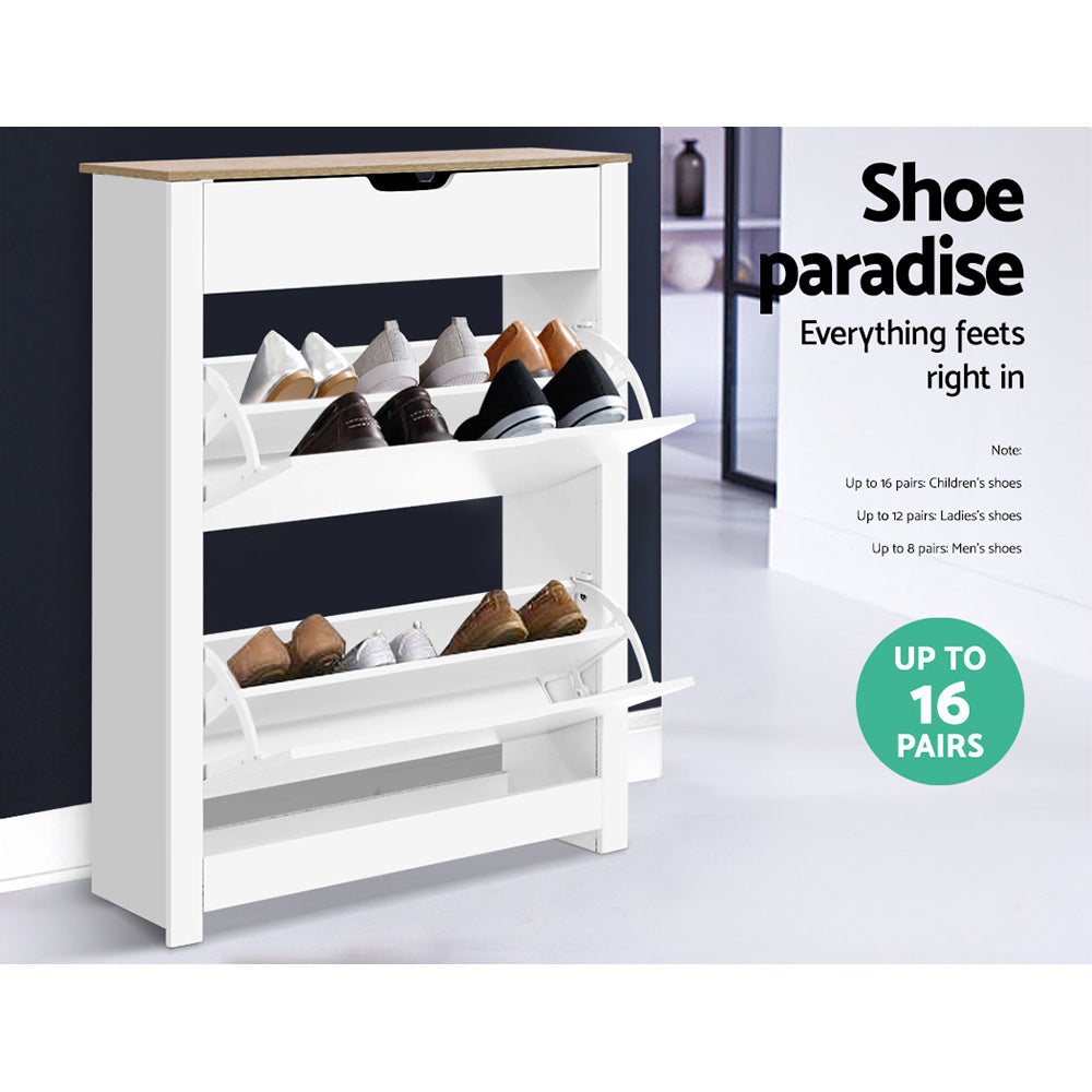 Modern White Shoe Rack Cabinet for Organization
