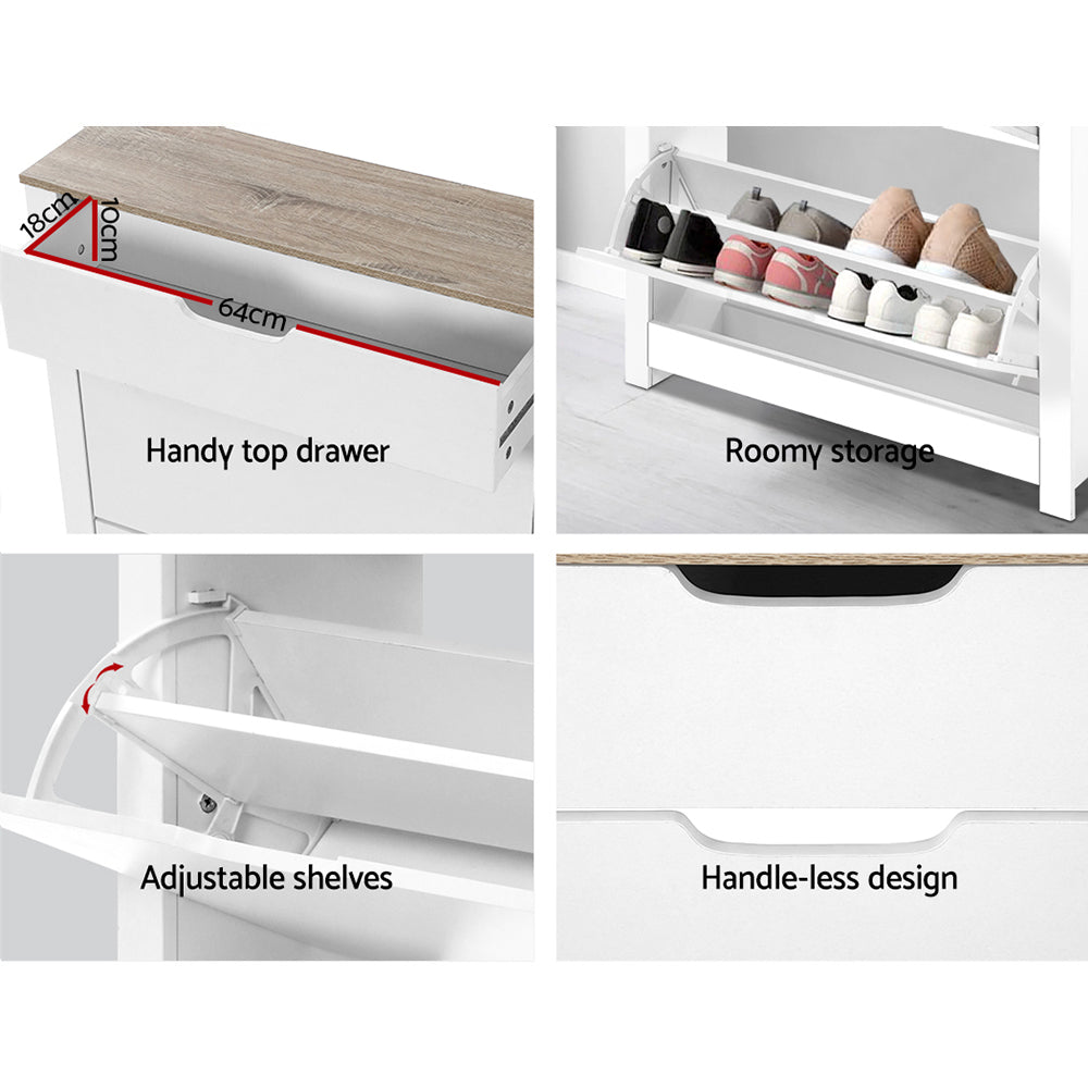 Modern White Shoe Rack Cabinet for Organization
