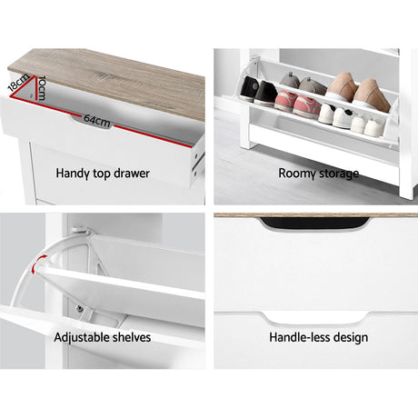 Modern White Shoe Rack Cabinet for Organization