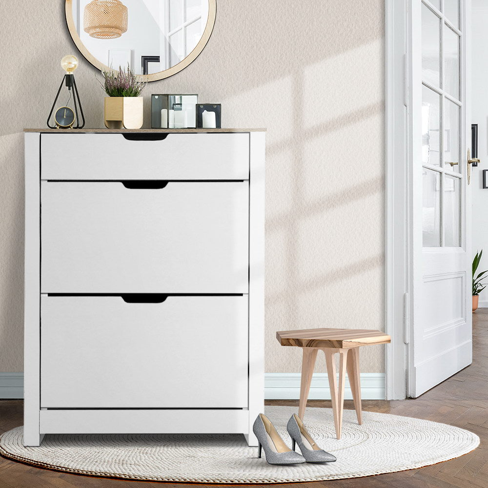 Modern White Shoe Rack Cabinet for Organization