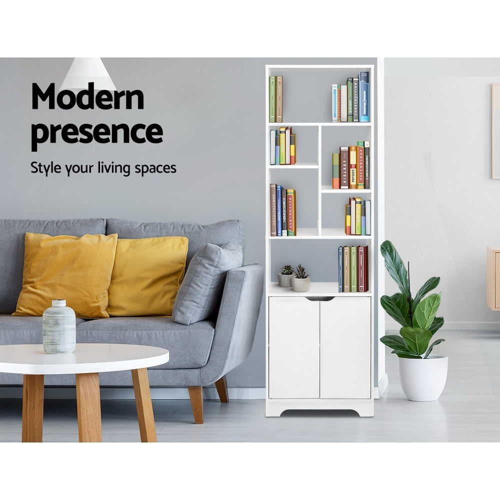 Artiss GINA White Bookshelf with Cabinet