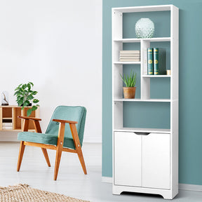 Artiss GINA White Bookshelf with Cabinet