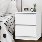Artiss Bedside Table 2 Drawers - PEPE Compact Bedroom Storage Nightstand